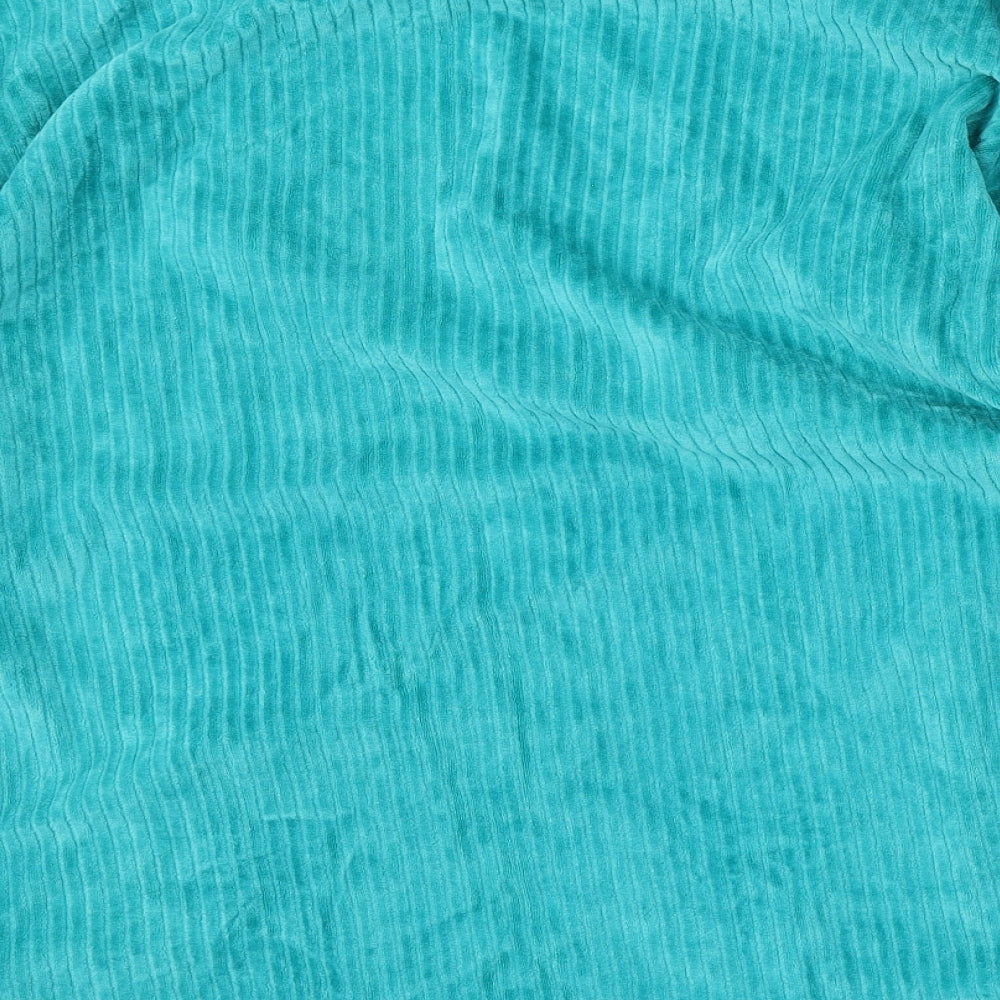 Preworn Womens Blue Round Neck Cotton Pullover Jumper Size 16