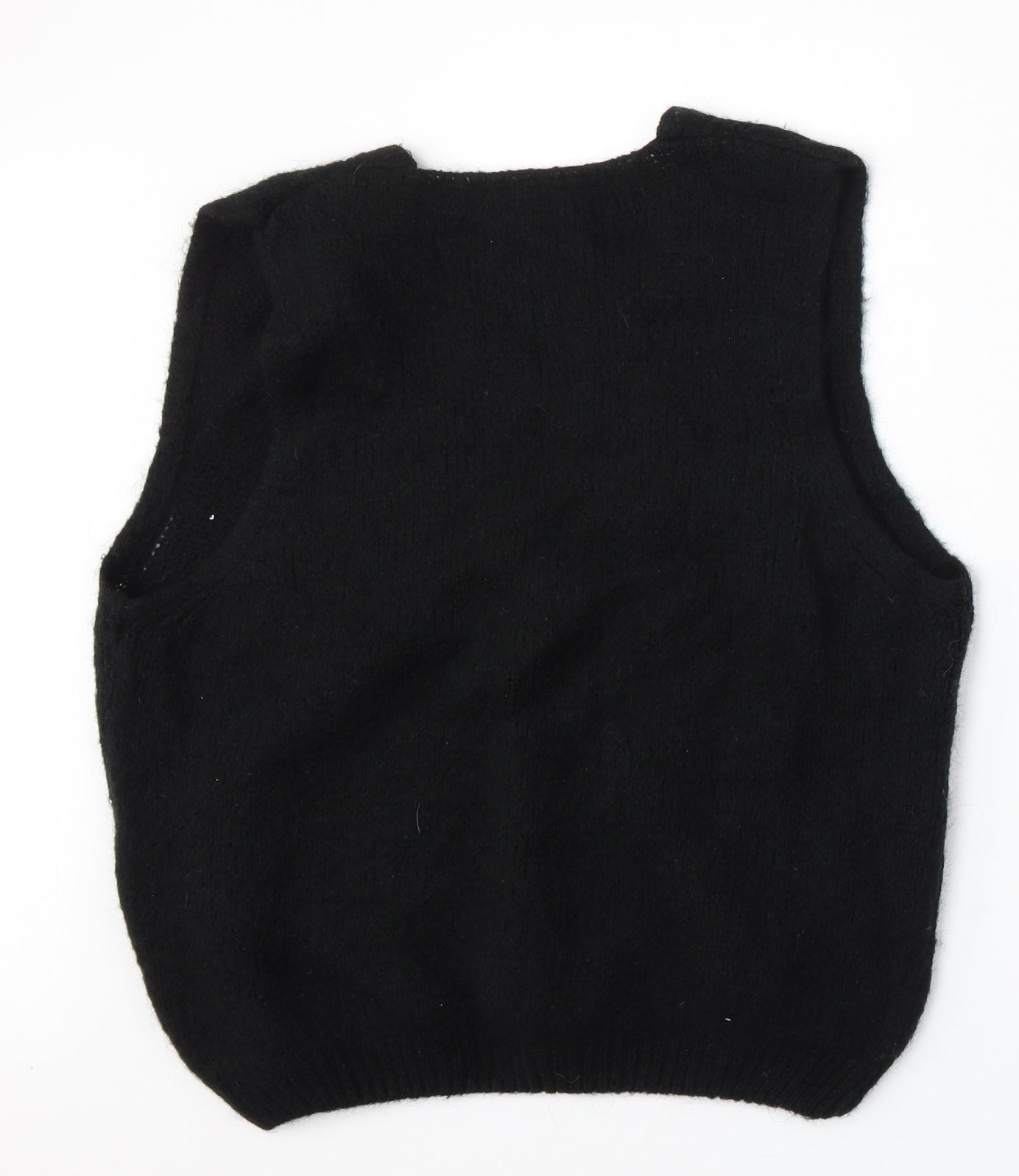 Preworn Womens Black V-Neck Acrylic Vest Jumper Size M