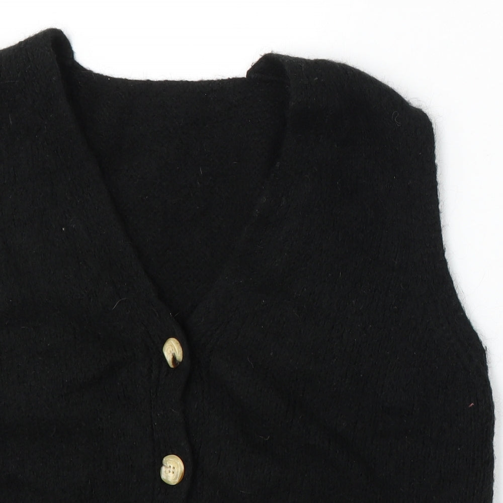 Preworn Womens Black V-Neck Acrylic Vest Jumper Size M
