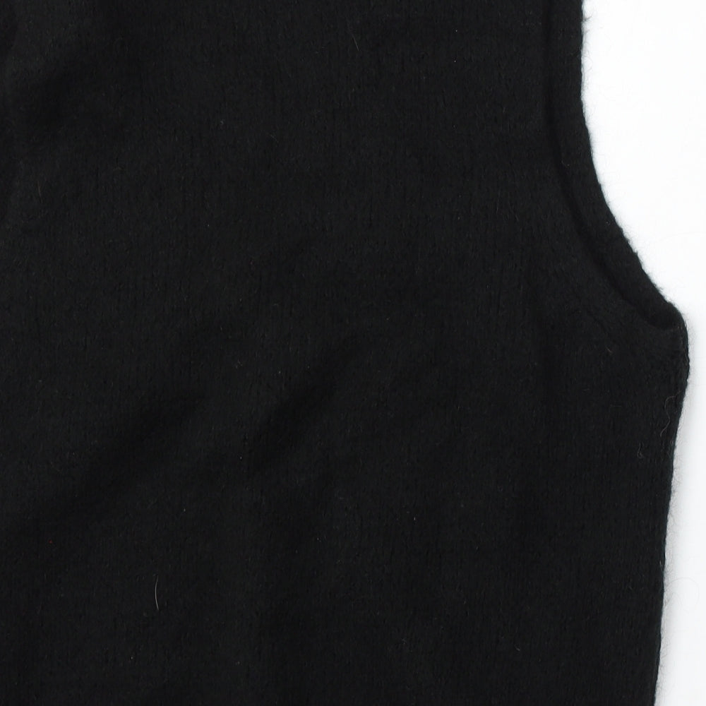 Preworn Womens Black V-Neck Acrylic Vest Jumper Size M