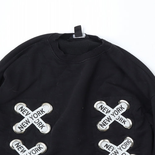 915 Generation Girls Black Polyester Pullover Sweatshirt Size 10-11 Years - New york