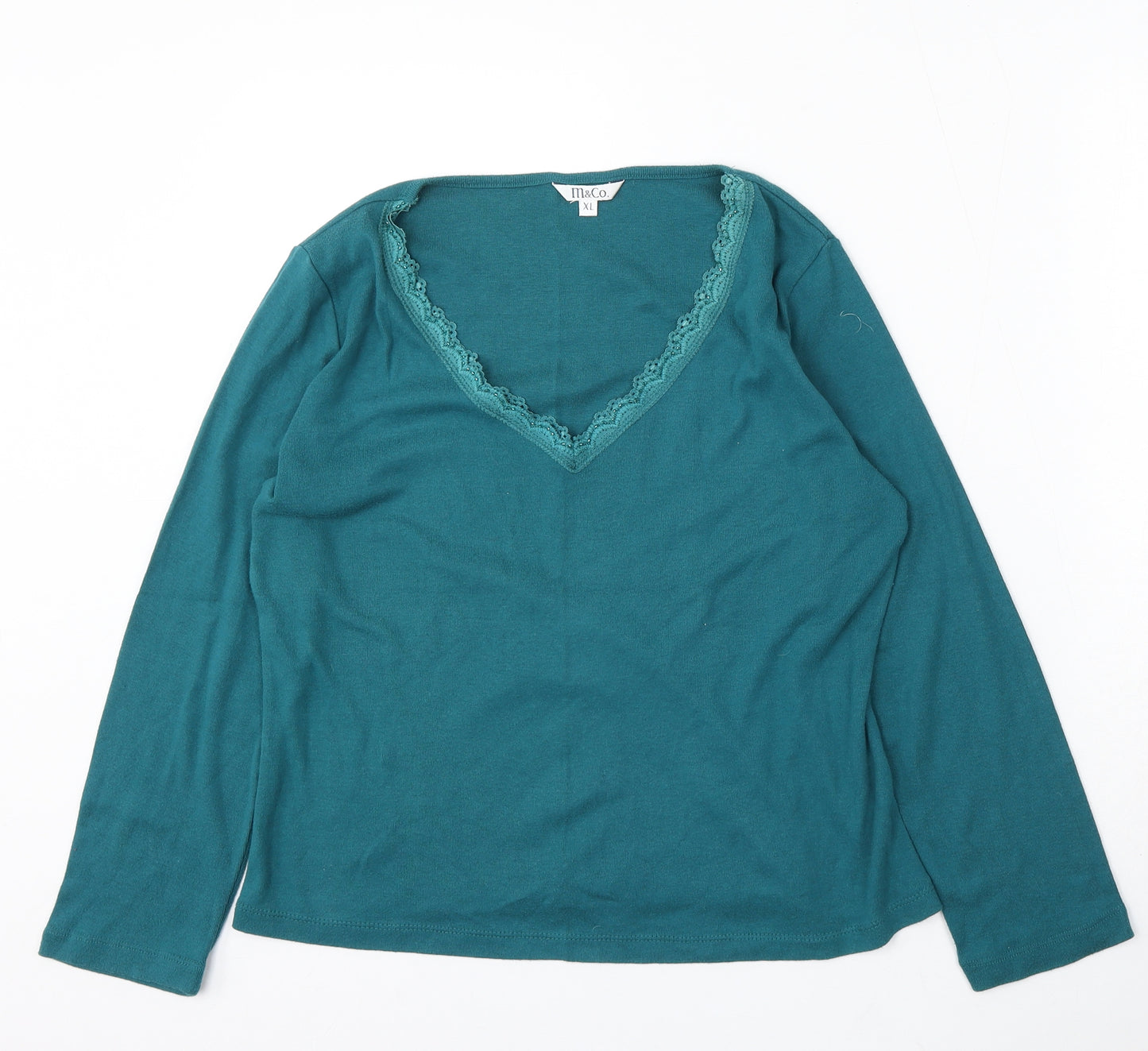 Mackays Womens Blue V-Neck Cotton Pullover Jumper Size XL