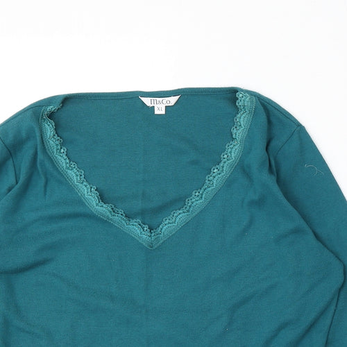 Mackays Womens Blue V-Neck Cotton Pullover Jumper Size XL