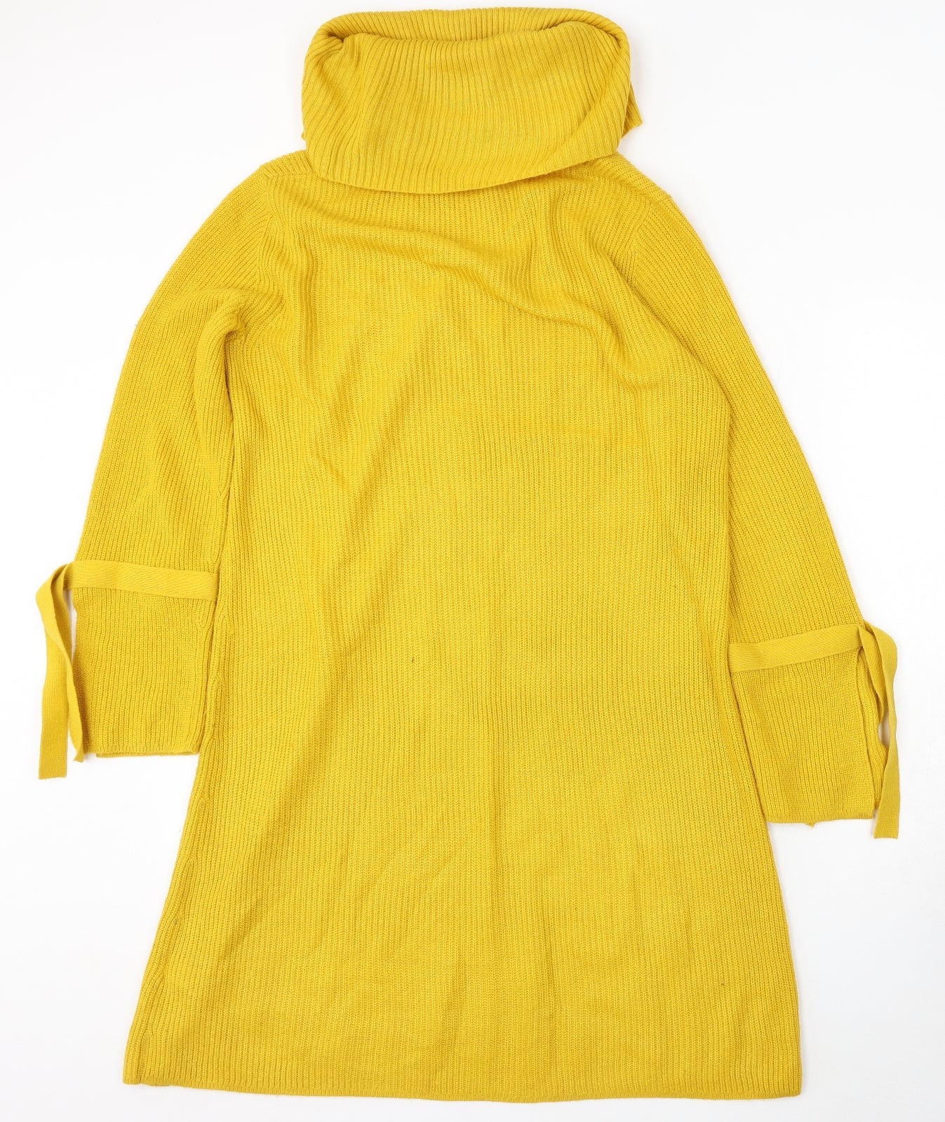 TU Womens Yellow Roll Neck Acrylic Pullover Jumper Size 14