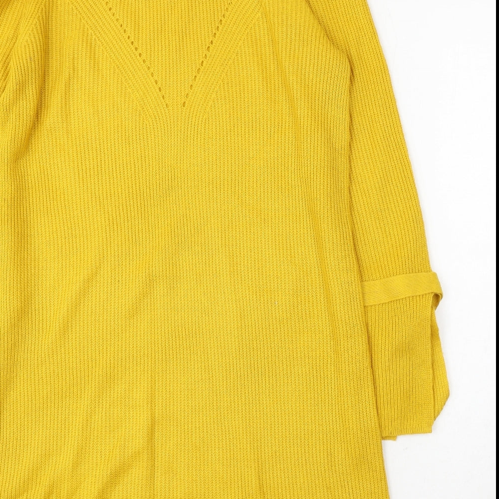 TU Womens Yellow Roll Neck Acrylic Pullover Jumper Size 14