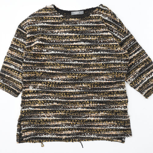 Nutmeg Womens Multicoloured Round Neck Striped Polyester Pullover Jumper Size 10