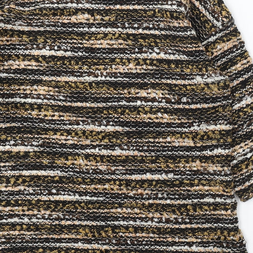 Nutmeg Womens Multicoloured Round Neck Striped Polyester Pullover Jumper Size 10