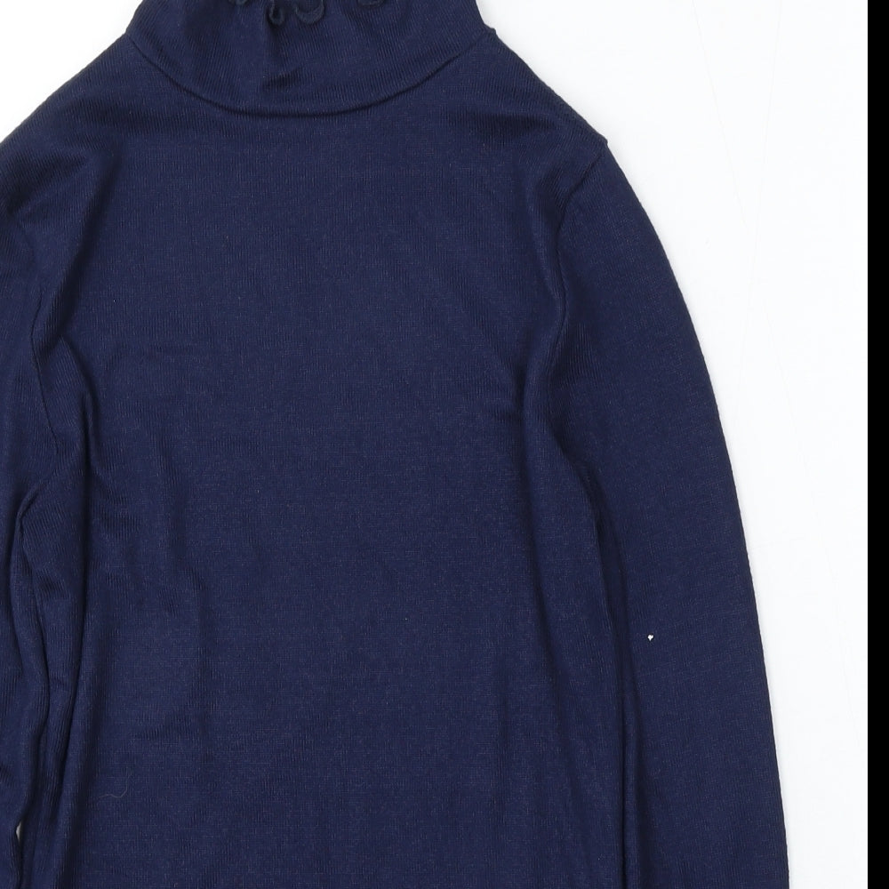 Primark Womens Blue Mock Neck Polyester Pullover Jumper Size 4