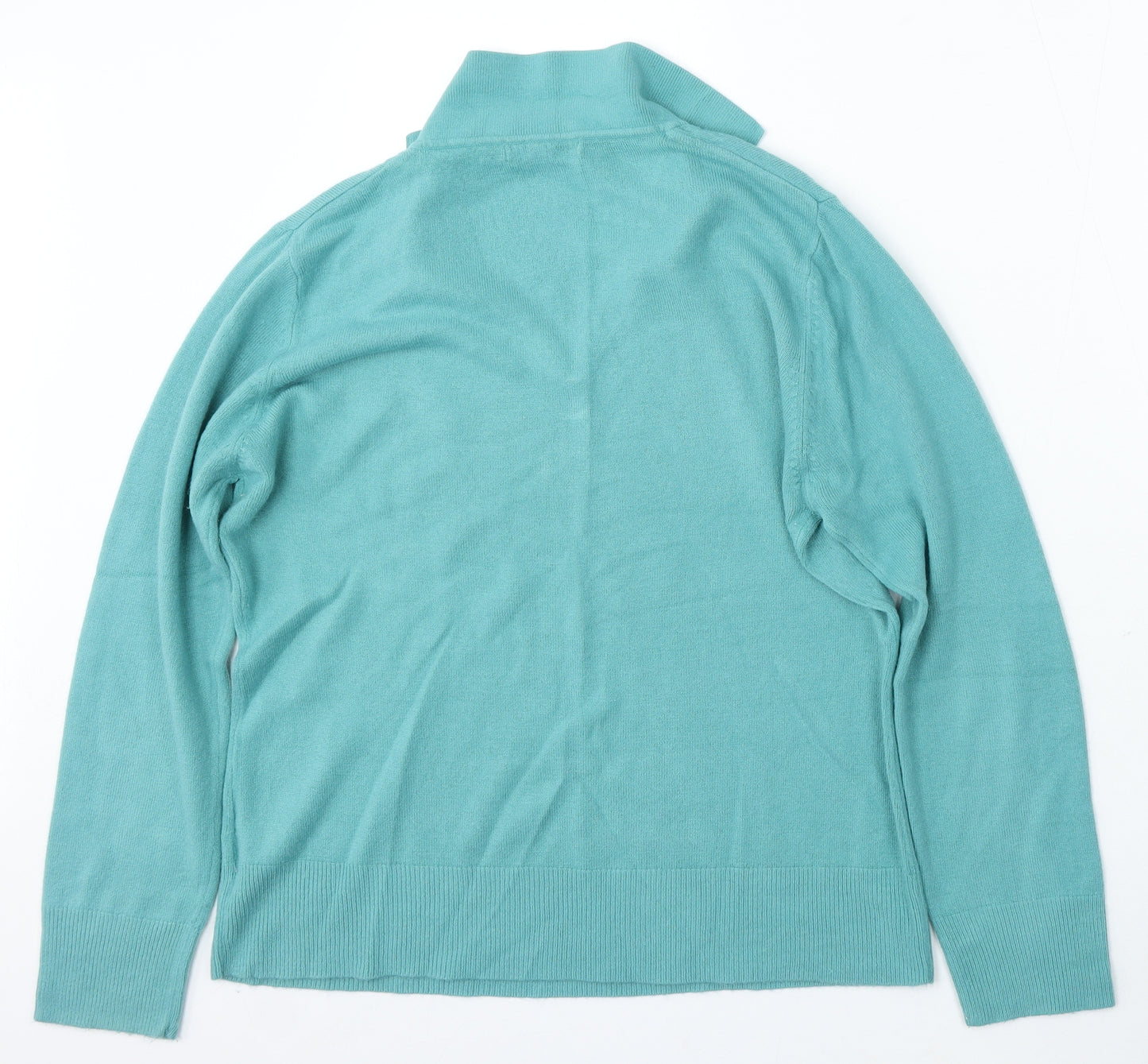 M&Co Womens Green Collared Acrylic Pullover Jumper Size 2XL