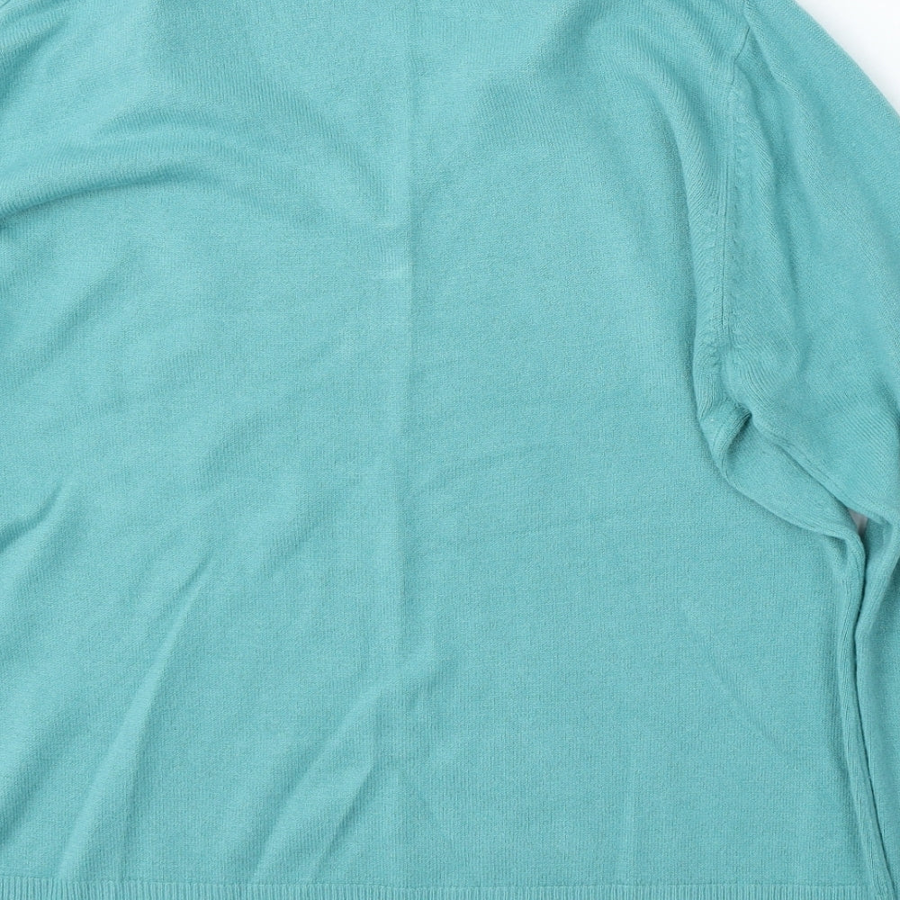 M&Co Womens Green Collared Acrylic Pullover Jumper Size 2XL