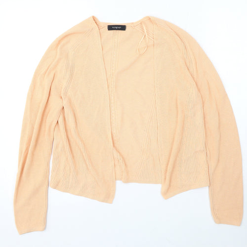 Autograph Womens Orange V-Neck Polyester Cardigan Jumper Size M