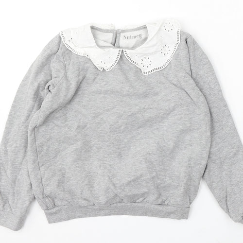 Nutmeg Girls Grey Cotton Pullover Sweatshirt Size 13-14 Years