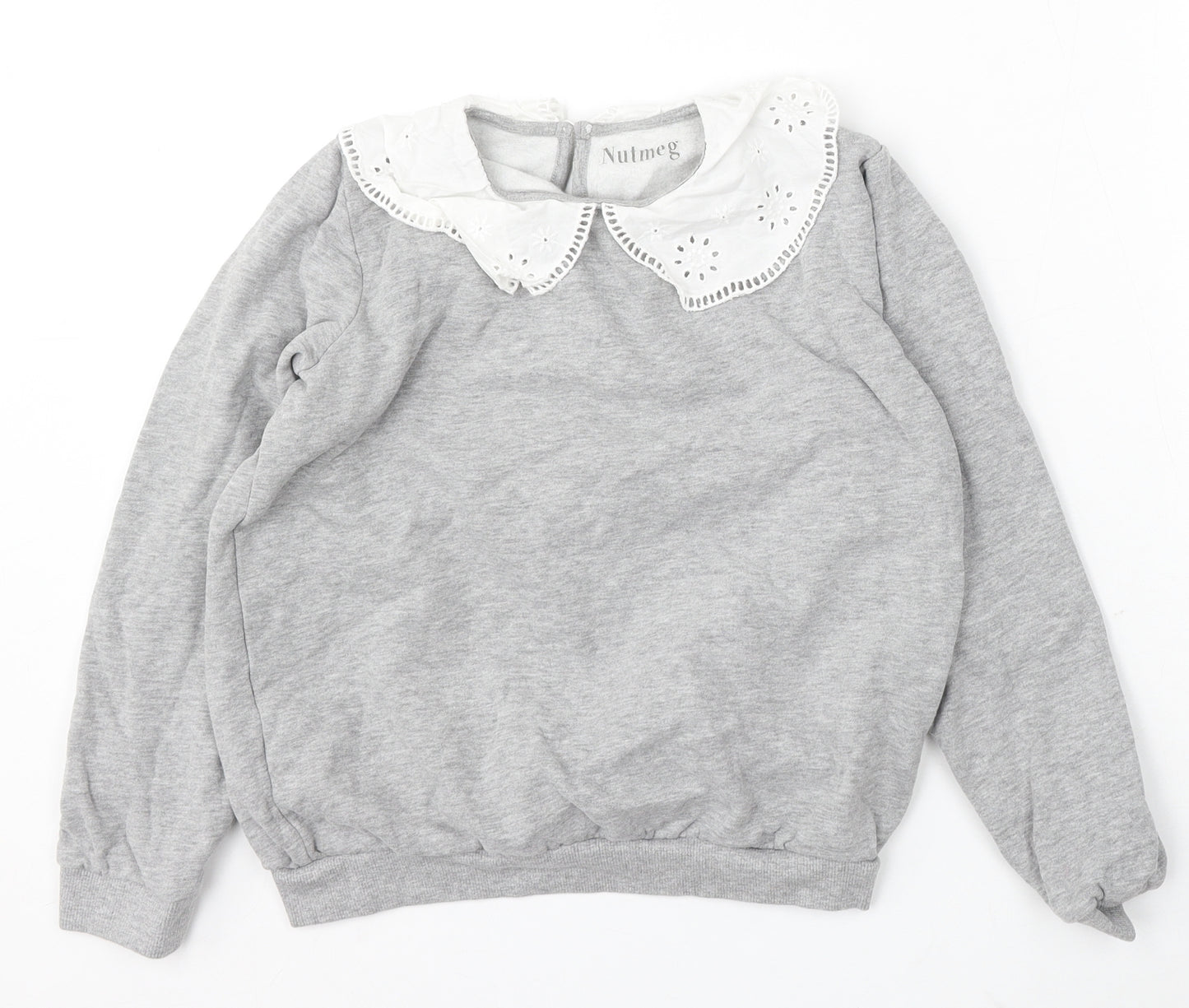 Nutmeg Girls Grey Cotton Pullover Sweatshirt Size 13-14 Years