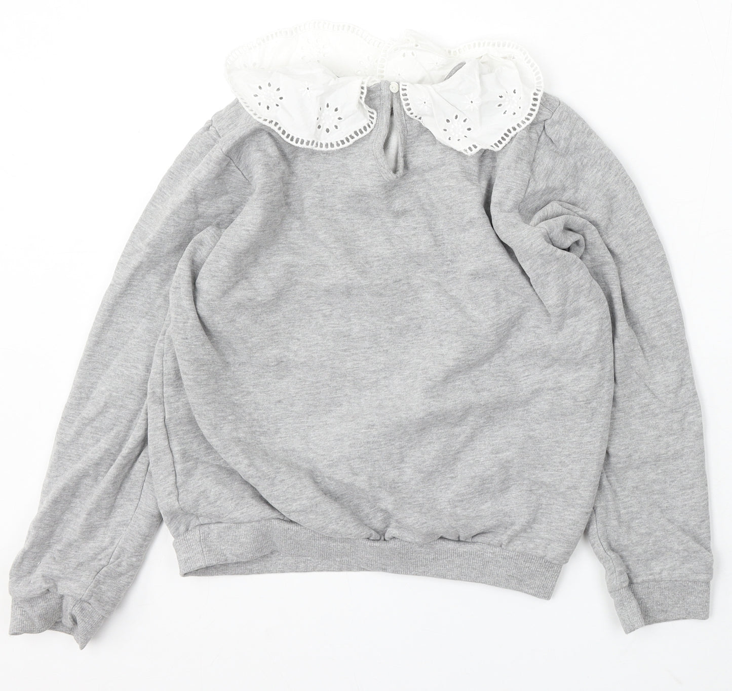Nutmeg Girls Grey Cotton Pullover Sweatshirt Size 13-14 Years
