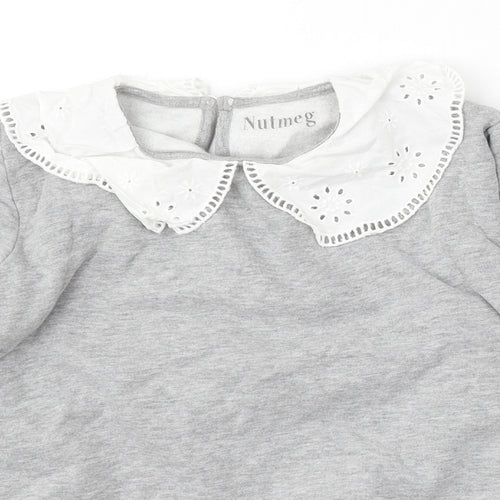 Nutmeg Girls Grey Cotton Pullover Sweatshirt Size 13-14 Years