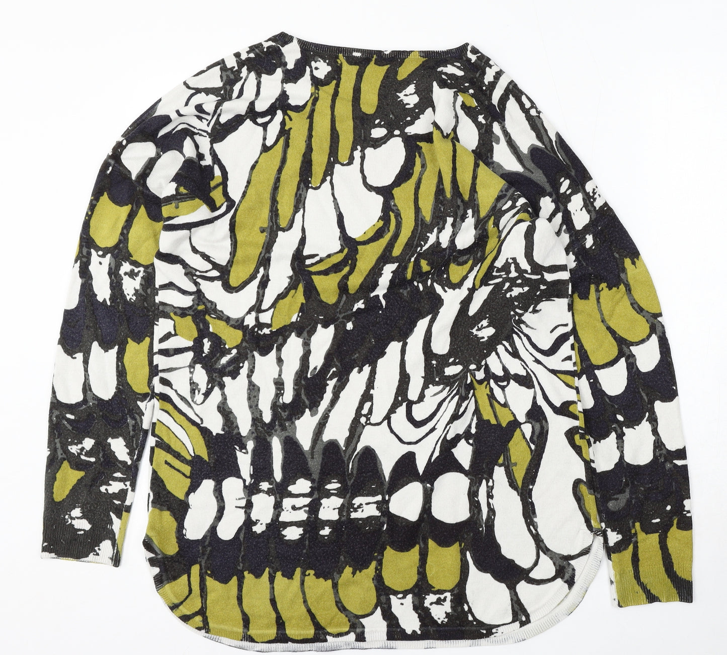 Marks and Spencer Womens Multicoloured Round Neck Geometric Polyester Pullover Jumper Size L