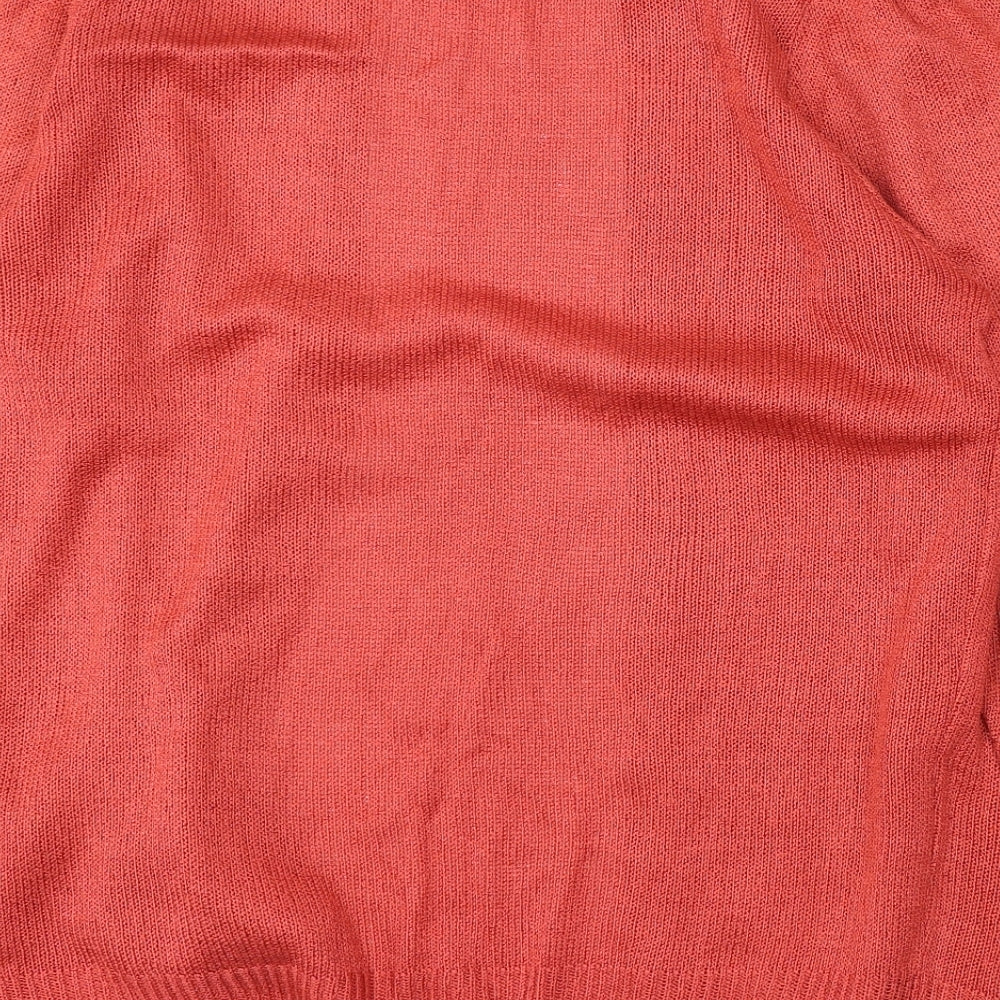 Future Lady Womens Red V-Neck Acrylic Cardigan Jumper Size L