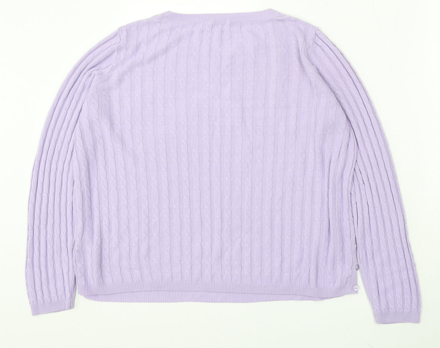 TU Womens Purple Round Neck Acrylic Pullover Jumper Size 14