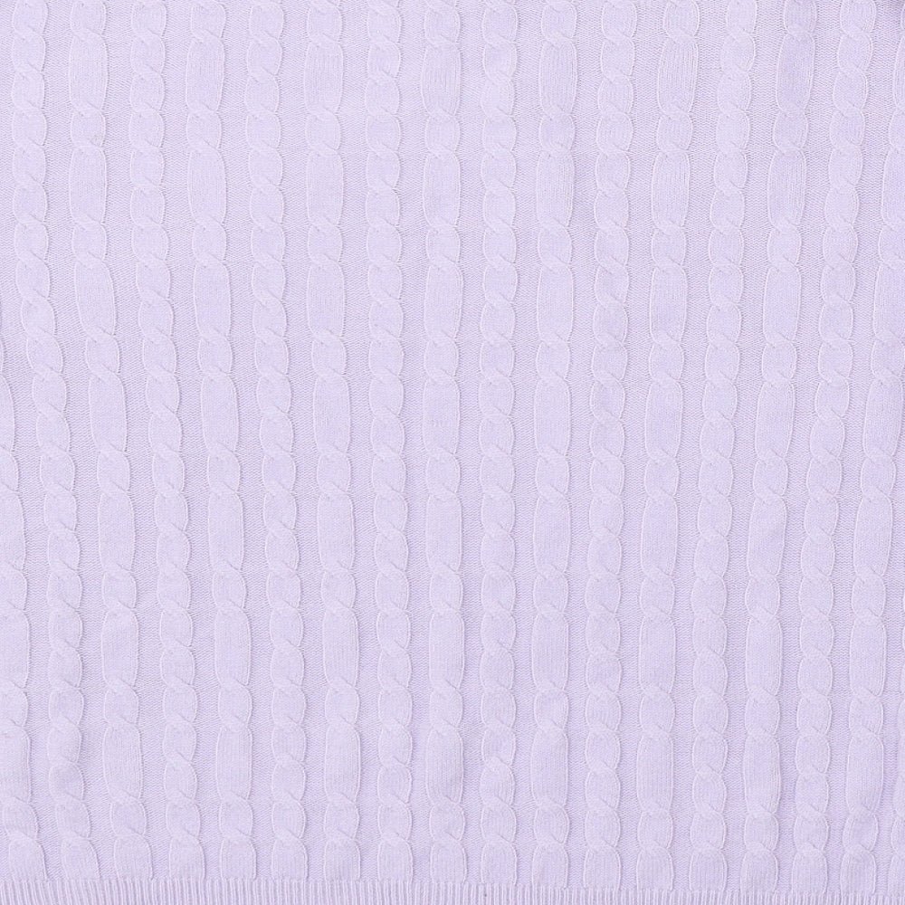 TU Womens Purple Round Neck Acrylic Pullover Jumper Size 14