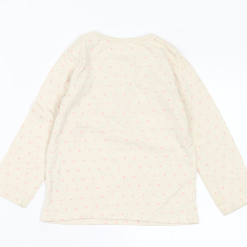TU Girls Yellow Geometric Cotton Basic T-Shirt Size 18-24 Months Round Neck