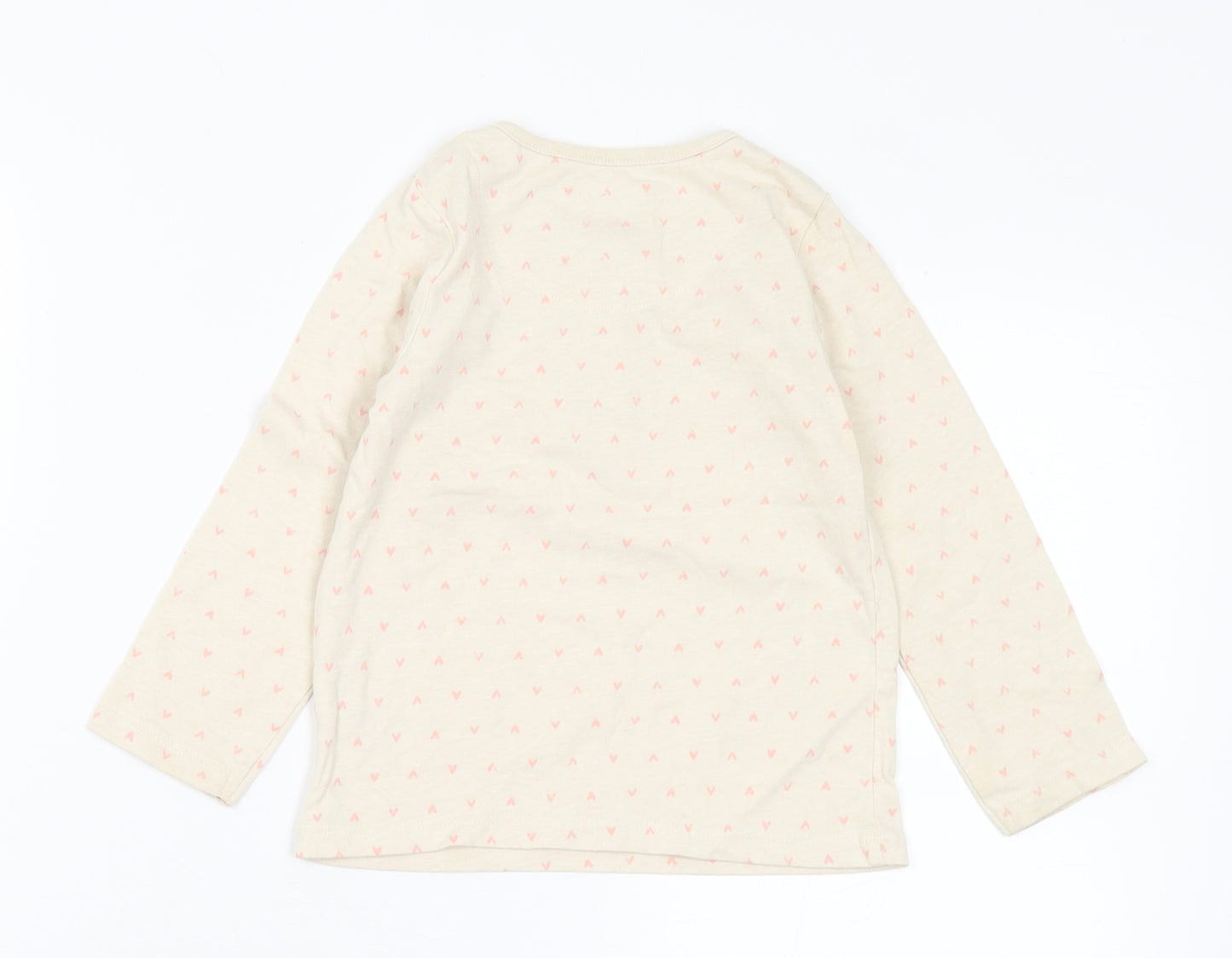 TU Girls Yellow Geometric Cotton Basic T-Shirt Size 18-24 Months Round Neck