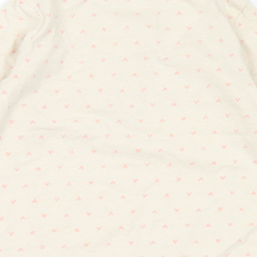 TU Girls Yellow Geometric Cotton Basic T-Shirt Size 18-24 Months Round Neck