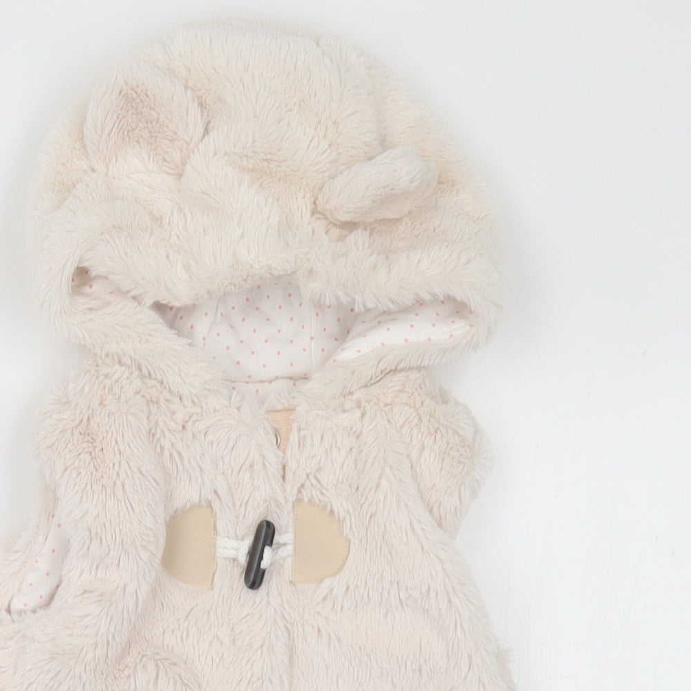 Nutmeg Girls Ivory Gilet Jacket Size 9-12 Months