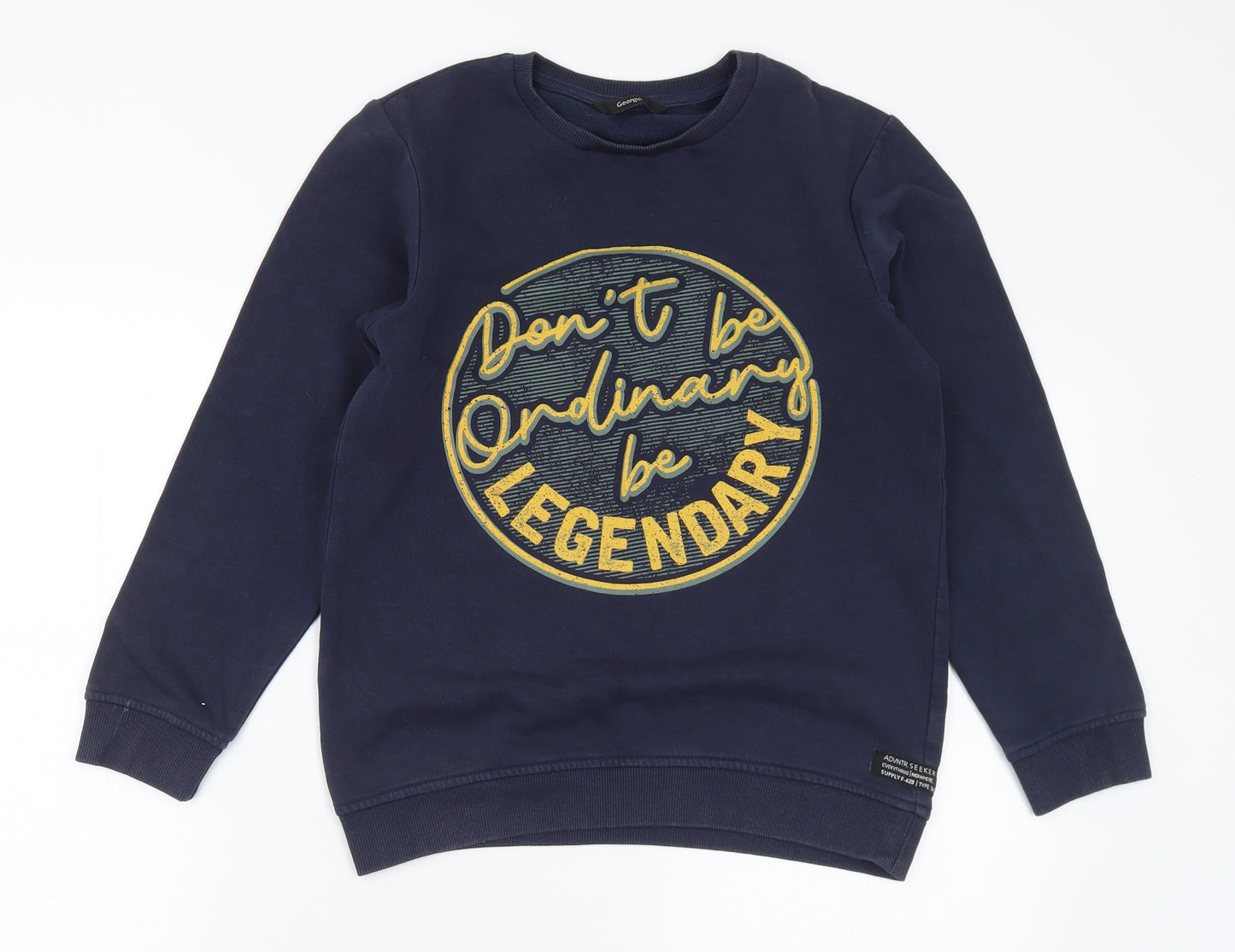 George Boys Blue Cotton Pullover Sweatshirt Size 12-13 Years - Legend