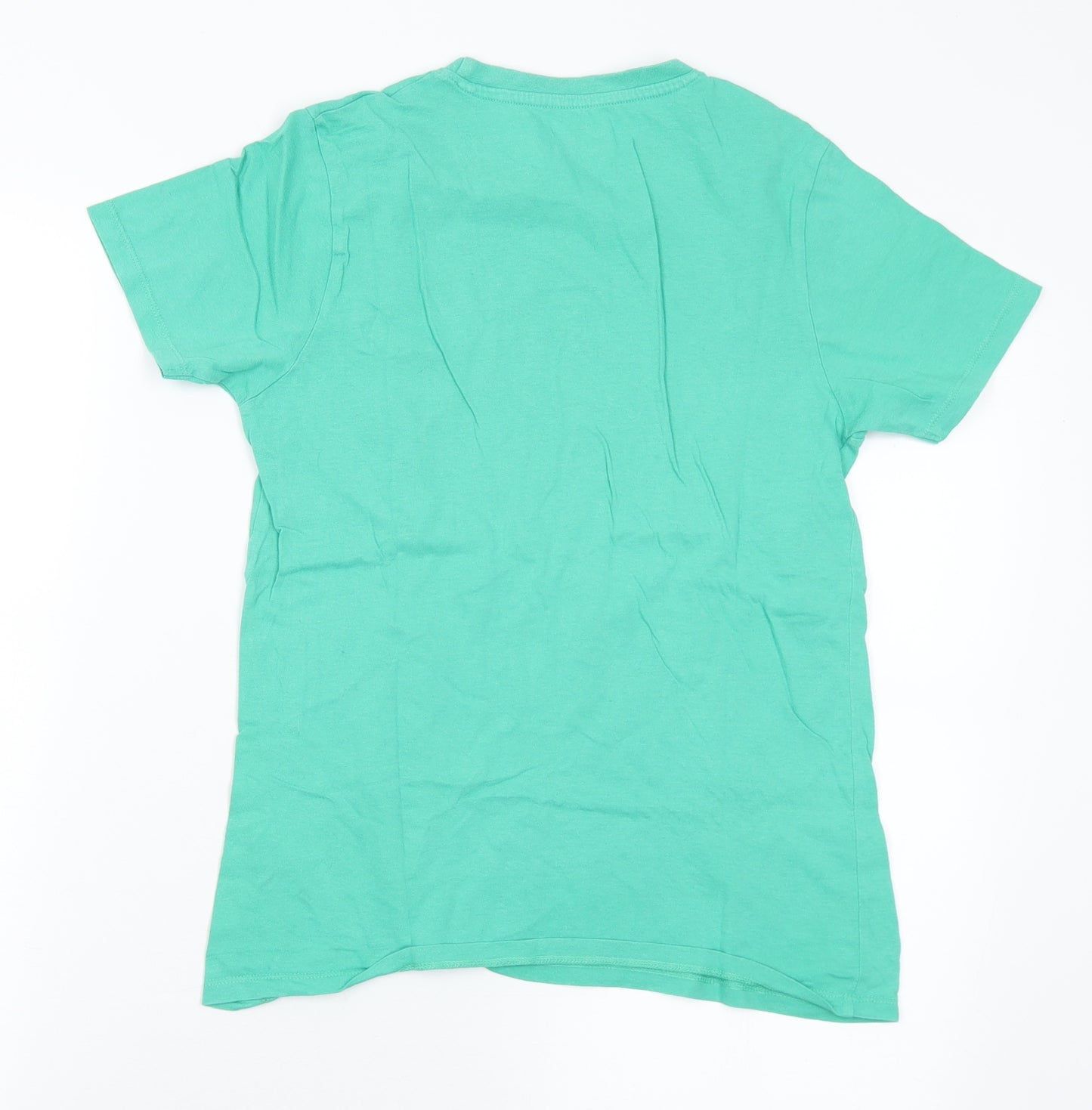 Pep&Co Boys Green Cotton Basic T-Shirt Size 11-12 Years Crew Neck - Whatever