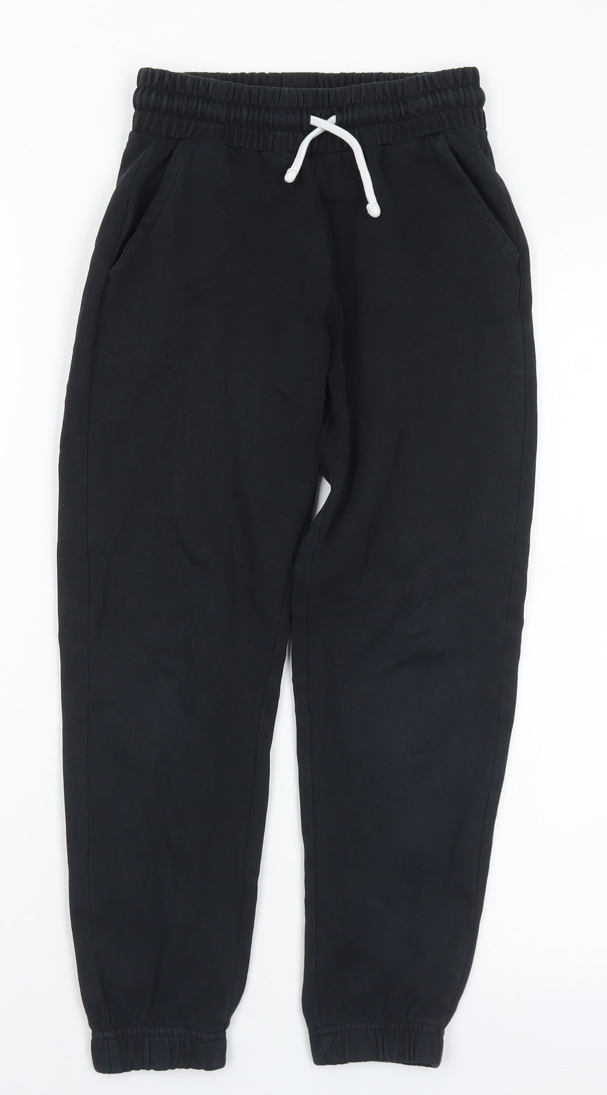 George Boys Black Cotton Jogger Trousers Size 9 Years Regular