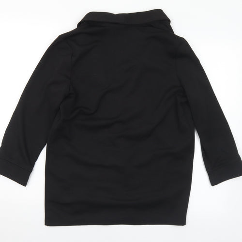 River Island Womens Black Collared Polyester Cardigan Jumper Size 8