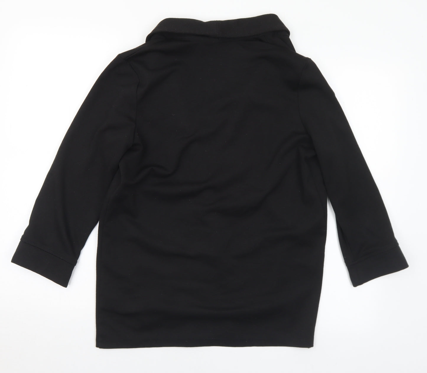 River Island Womens Black Collared Polyester Cardigan Jumper Size 8