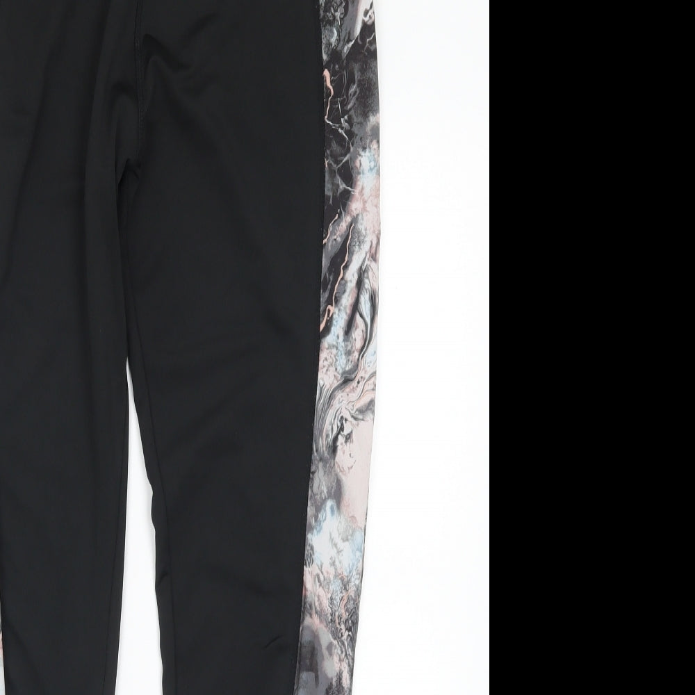 Workout Womens Multicoloured Geometric Polyester Pedal Pusher Leggings Size 10 L28 in Regular