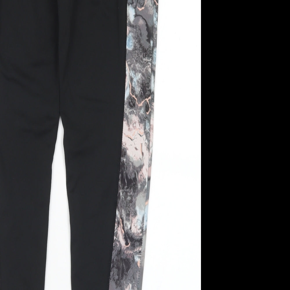 Workout Womens Multicoloured Geometric Polyester Pedal Pusher Leggings Size 10 L28 in Regular