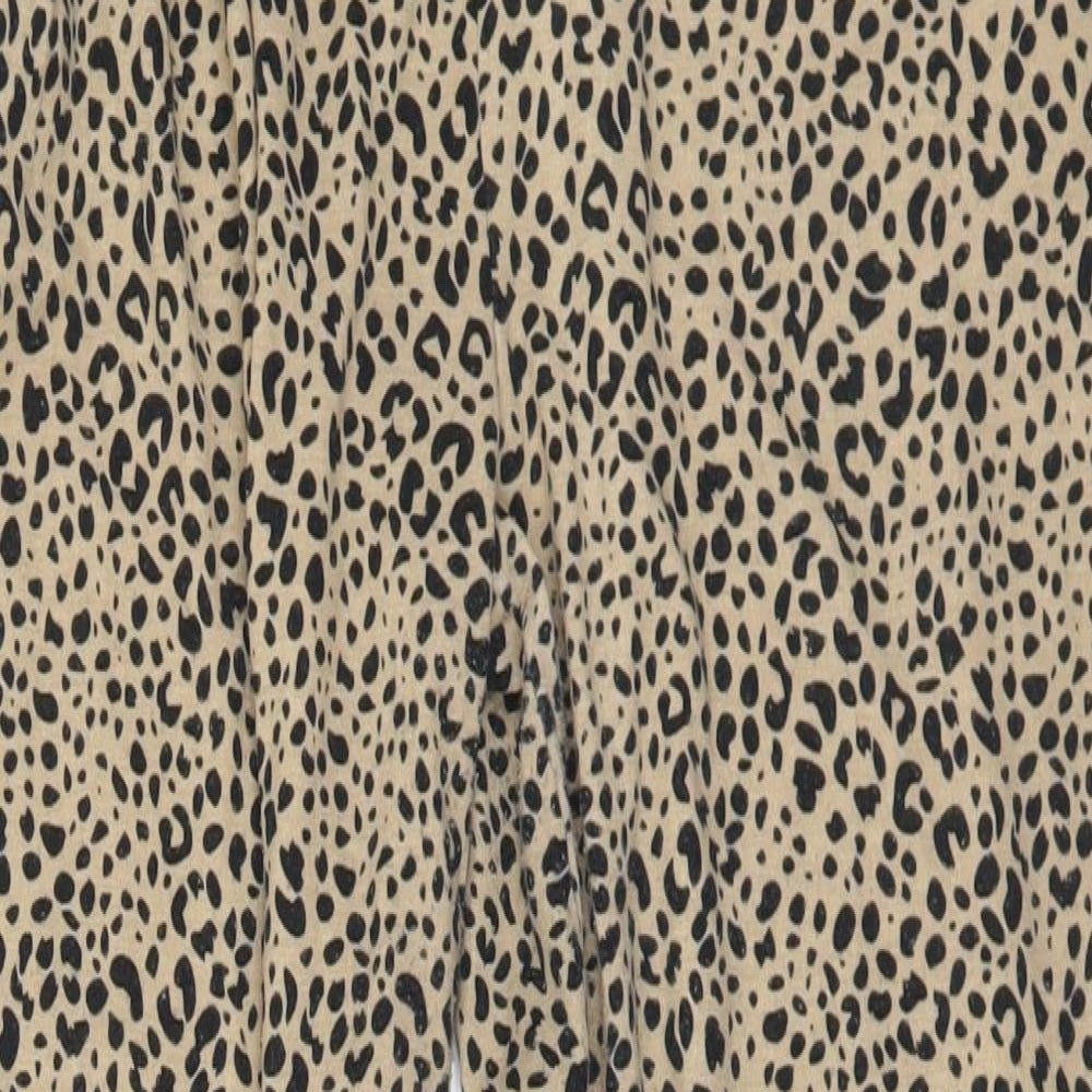 Primark Womens Beige Animal Print Polyester Harem Trousers Size 10 L28 in Regular - 10-12