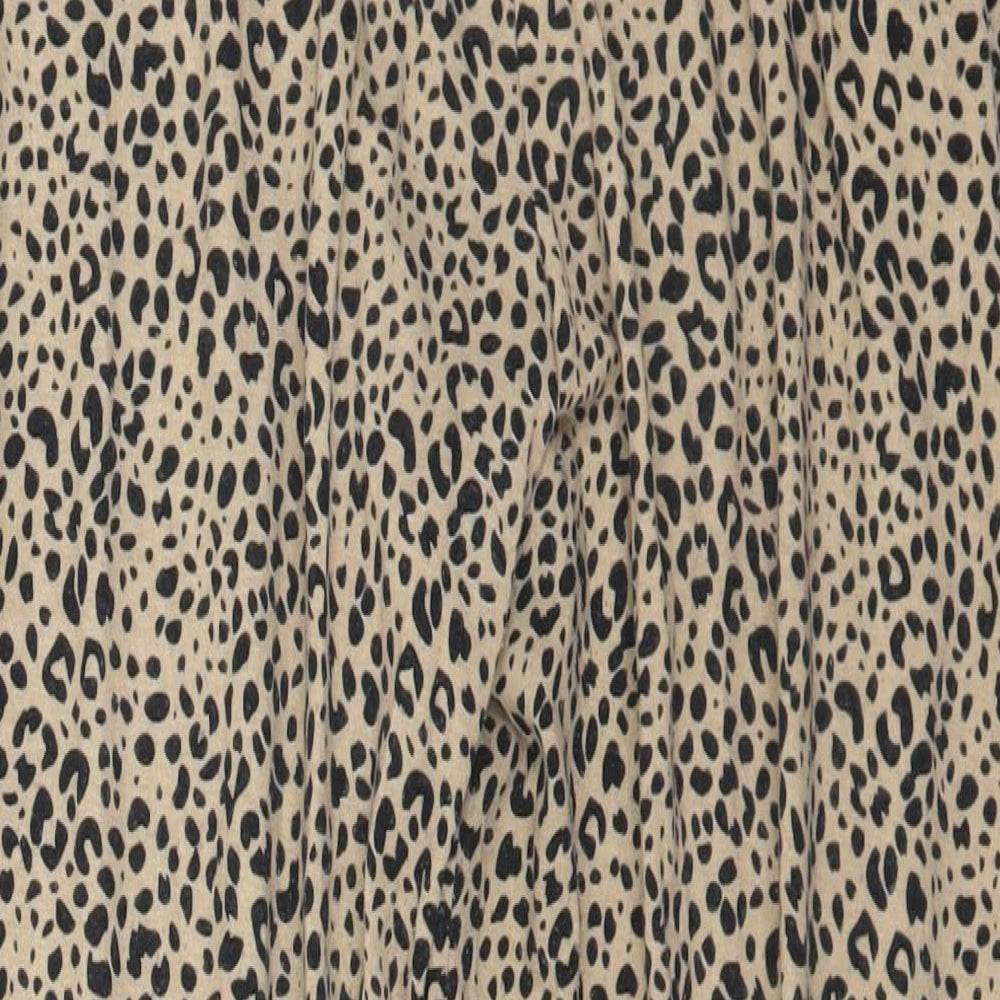 Primark Womens Beige Animal Print Polyester Harem Trousers Size 10 L28 in Regular - 10-12