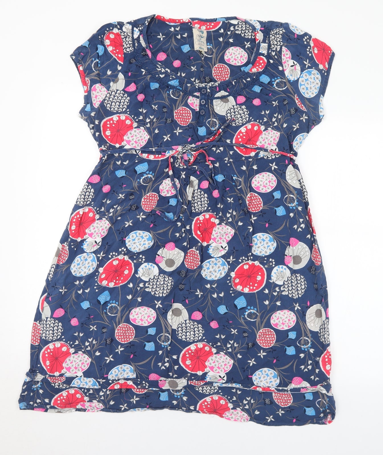 Debenhams Womens Multicoloured Geometric Viscose A-Line Size 16 Round Neck