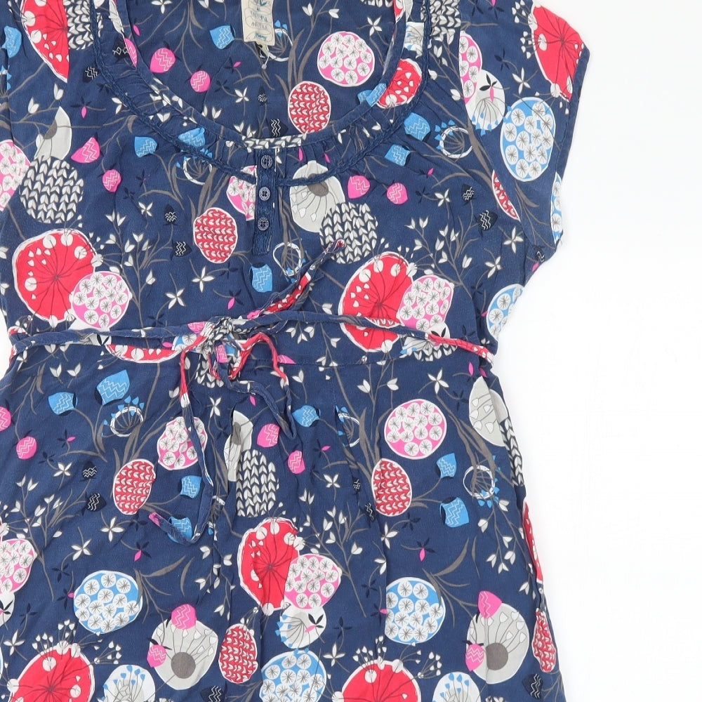 Debenhams Womens Multicoloured Geometric Viscose A-Line Size 16 Round Neck