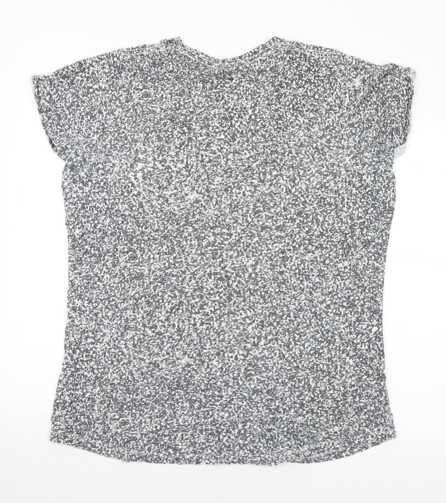 Nike Womens Grey Geometric Polyester Basic T-Shirt Size 2XL Scoop Neck