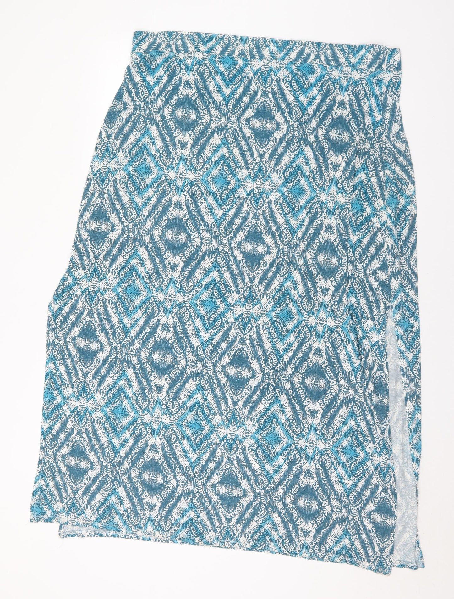 George Womens Blue Geometric Viscose Maxi Skirt Size 22