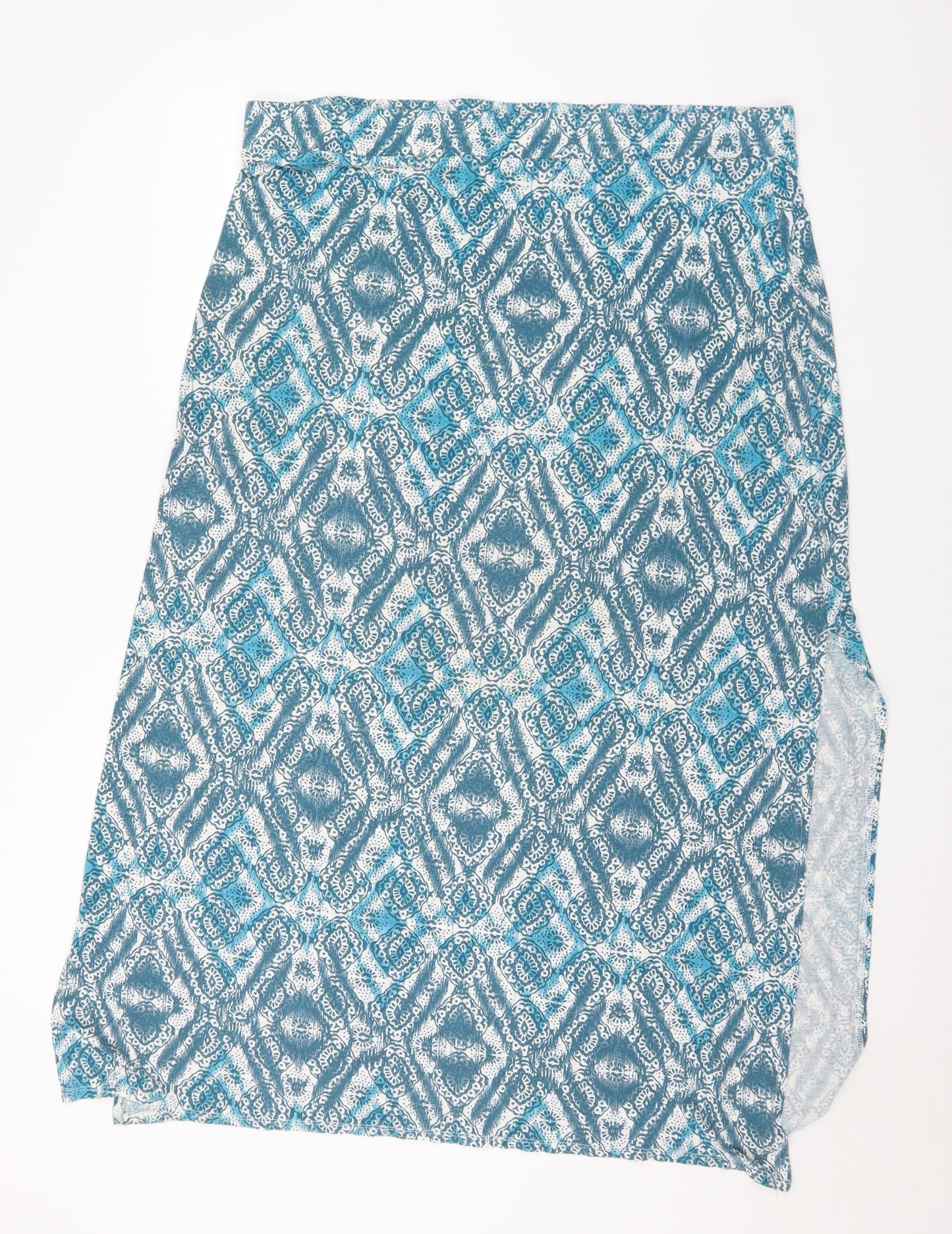 George Womens Blue Geometric Viscose Maxi Skirt Size 22