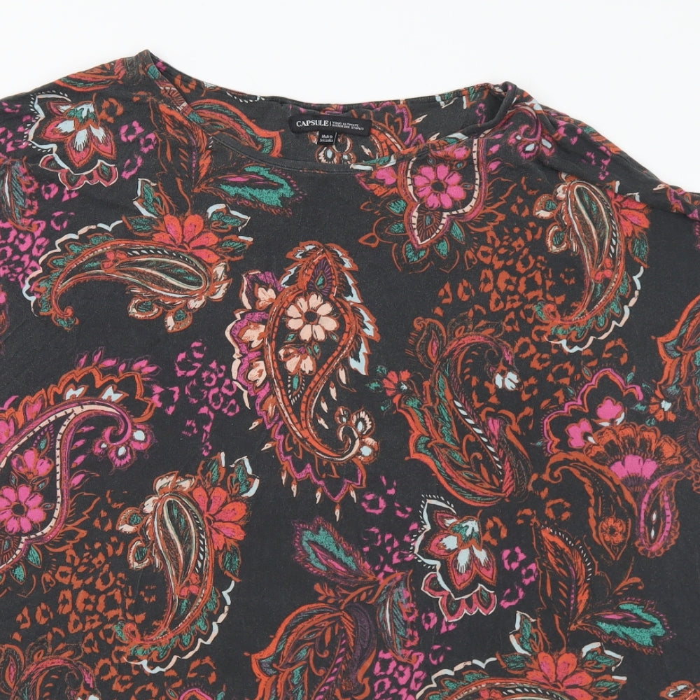 Capsule Womens Multicoloured Geometric Viscose Basic T-Shirt Size 28 Round Neck - 28-30