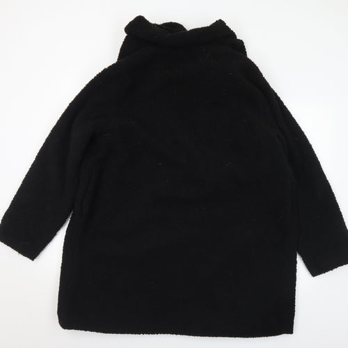 Boohoo Womens Black Overcoat Coat Size 16