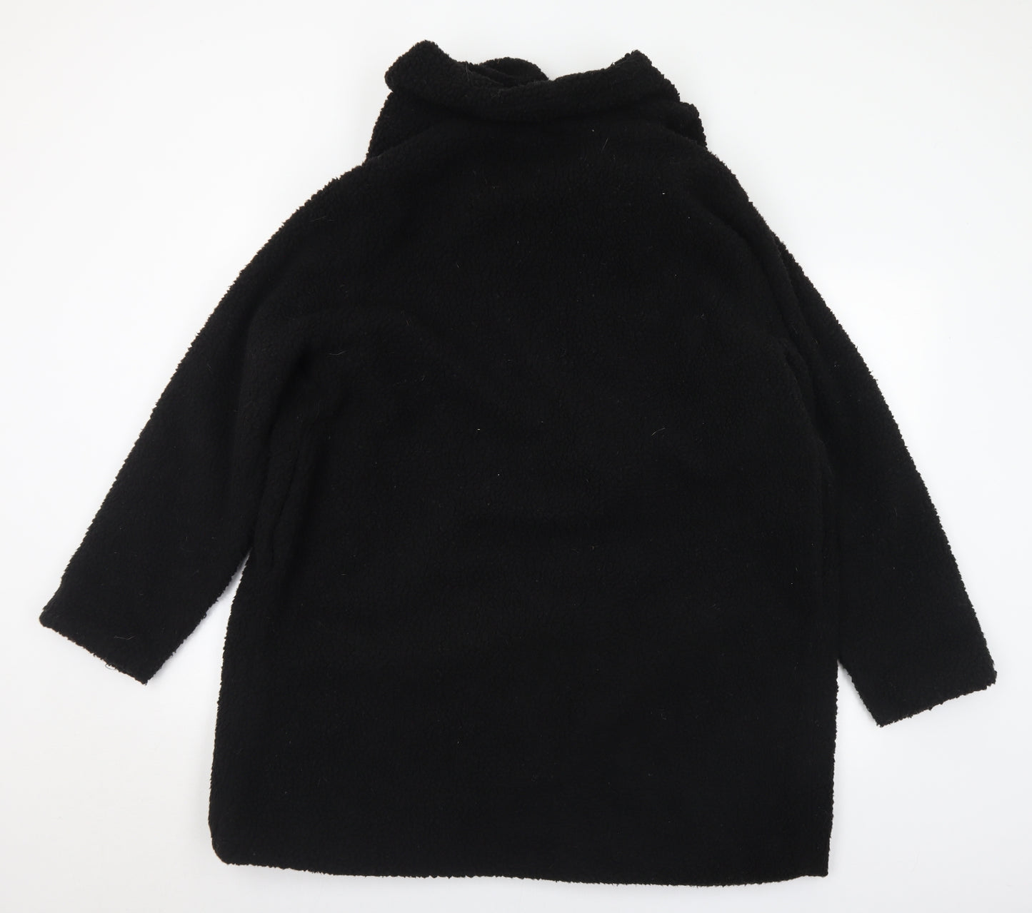 Boohoo Womens Black Overcoat Coat Size 16