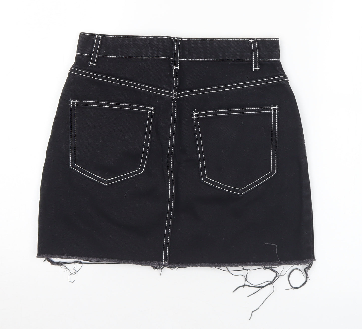 FOREVER 21 Womens Black Cotton A-Line Skirt Size S
