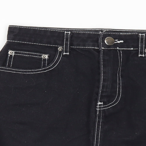 FOREVER 21 Womens Black Cotton A-Line Skirt Size S