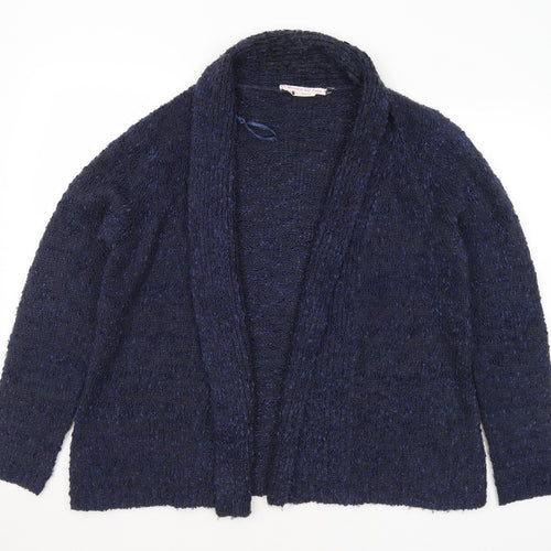 BHS Womens Blue Collared Polyester Cardigan Jumper Size 16