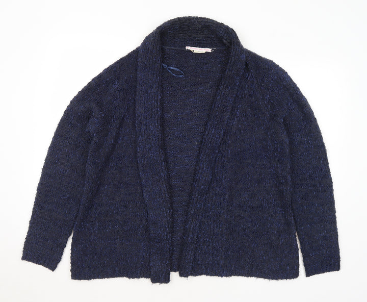 BHS Womens Blue Collared Polyester Cardigan Jumper Size 16
