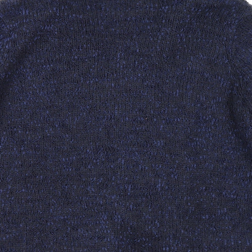 BHS Womens Blue Collared Polyester Cardigan Jumper Size 16