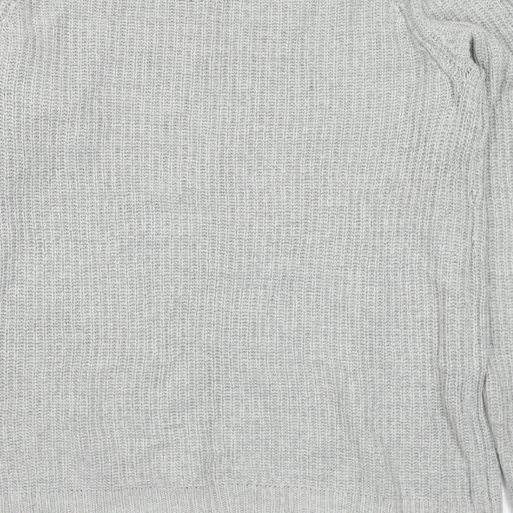 JACK & JONES Mens Grey Crew Neck Cotton Pullover Jumper Size L